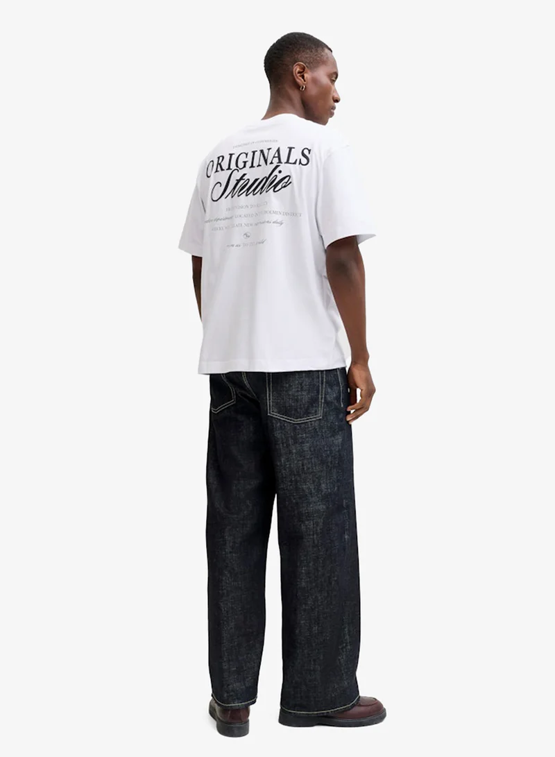 JACK & JONES Bright White SS 26 Logo Crew Neck T-Shirt for Men | Best Price UAE